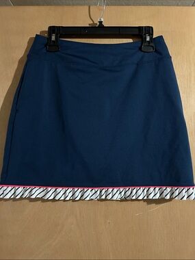 Annika Navy Women's Skort with Striped Hem